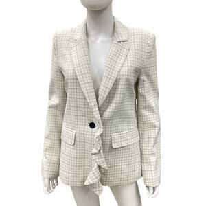 NWT Joie Blazer Women’s Size M Cotton One Button Closure Windowpane Pattern